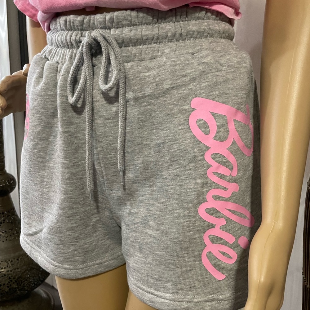 NWT Barbiecore Barbie gray sweat shorts size medium